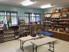 Arts room with a collection of stationary tools